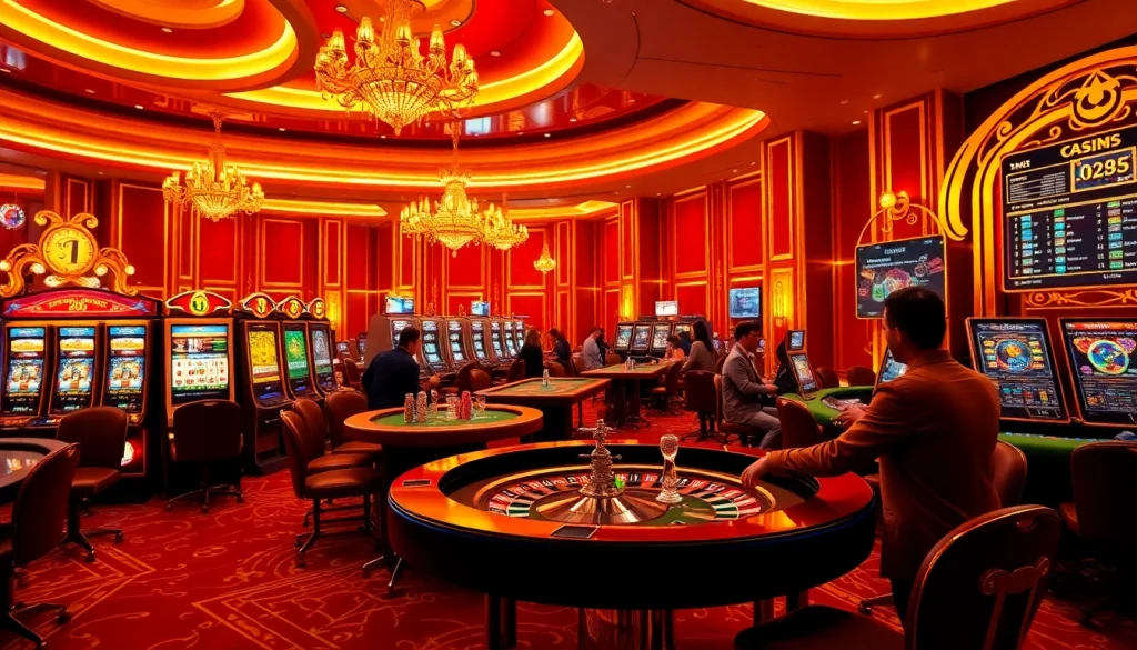 Experience the luxury of the hidden wiki 2026 at a lavish casino, featuring poker tables and vibrant slot machines.