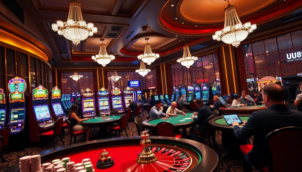 Experience excitement at UU88 with vibrant casino tables and dynamic slot machines.