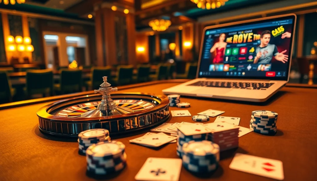 Experience thrilling gaming action at RR88 with vibrant roulette and poker chips.