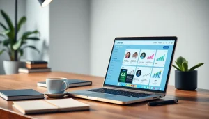 onlyfans finder displayed on a modern laptop with interactive stats