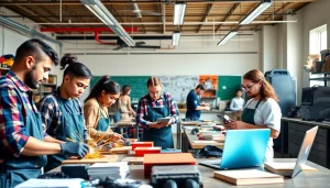 Students actively participating in hands-on training at a Trade School Tennessee.