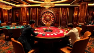 Engage in a high-stakes poker game at 98win98, showcasing excitement and professional gaming strategy.