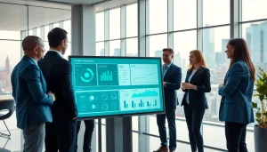 Engaging team working on AI claims processing in a modern office environment.