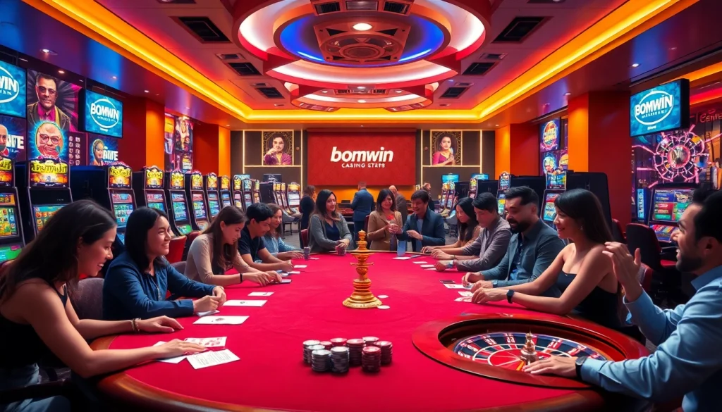 Engaging in online gaming excitement at Đăng nhập bomwin with vibrant casino visuals.