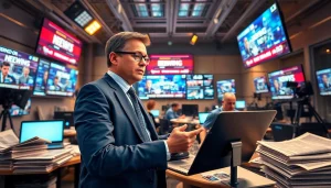 Engaging journalist in a vibrant newsroom focusing on Usa Today headlines and news.