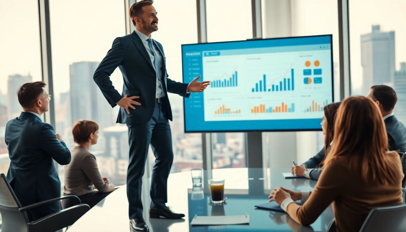 Showcasing founder leadership insights, a professional leader inspires a team in a modern office space.