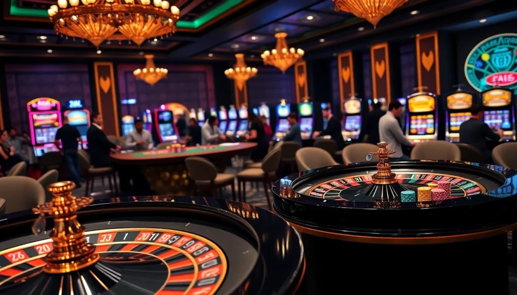 Experience the thrill of high-stakes gambling at https://mm88.co.in/ with vibrant poker tables and bustling slot machines.