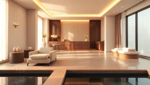 Experience the ambiance of the best beauty spas with a serene interior that invites relaxation.