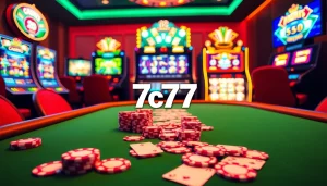 Experience the excitement of the 7c77 app with vibrant casino scenes and exciting gameplay.