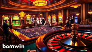 Experience the excitement of bomwin with players engaged at a luxurious casino table.