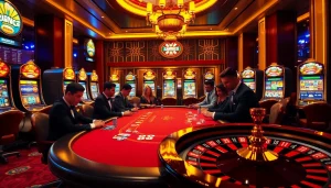 Experience thrilling gaming at trang chủ pub88 with vibrant tables and slot machines.