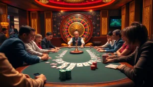 88i nhà cái offers an exciting poker environment with vibrant cards and chips in a luxurious casino.