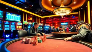 Experience the dynamic atmosphere of nhà cái 88t, featuring strategic poker play and vibrant casino elements.