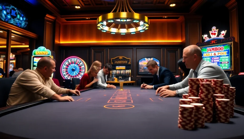 Experience the thrill of gaming at a casino with the link okfun prominently featured.