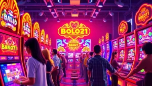 Bermain di bolaslot21 dengan antusiasme tinggi di arena slot online yang cerah dan menarik