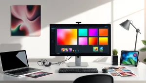 Transform your photos into square images with ease in a modern digital workspace.