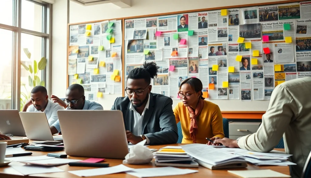 Discover current Kenya News Today with journalists in an active news room setting.