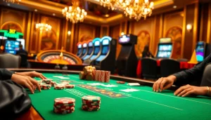 Players engaging with a high-stakes poker game at QQ88 COM emphasizing excitement and luxury.