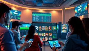 WINVN online betting platform with diverse players enjoying various games in a vibrant atmosphere.