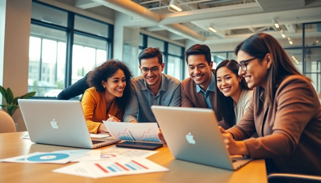 Optimierung von Amazon SEO Strategien während einer Besprechung im modernen Büro.