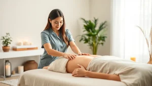 전문 치료사가 차분한 환경에서 수원출장마사지 서비스를 선보이는 홈 마사지 세션.