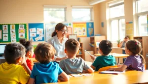 Engaging students in managing phon in school life with interactive learning tools in a bright classroom.