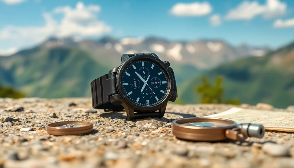 Explore features of the Explorer GPS Smart Watch with its advanced capabilities in an outdoor setting.