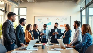 Team discussion around competitive intelligence faqs in a modern office setting.