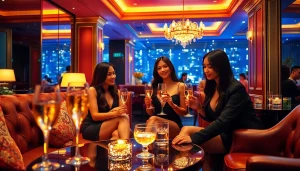 Singapore escort models in a luxurious lounge, showcasing elegance and professionalism.