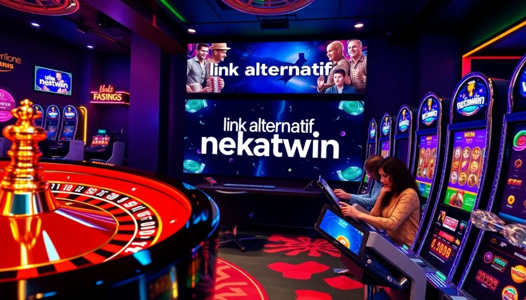 Exciting online gaming experience displaying link alternatif nekatwin with shining roulette and poker action.