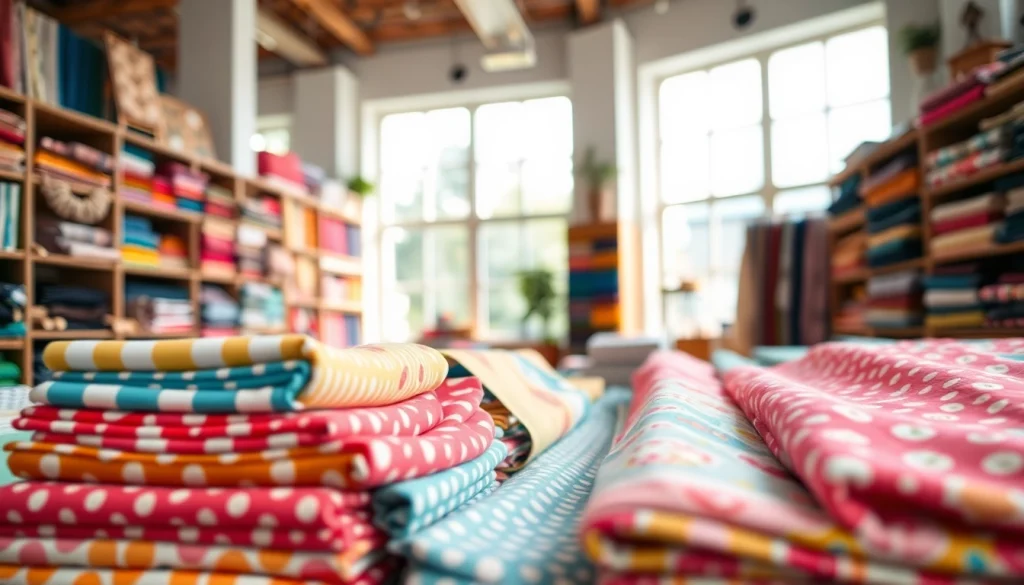 Katoen stof kopen? Ontdek levendige stoffen in een stijlvolle winkelomgeving.